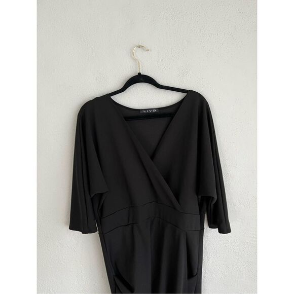Livd Woman Black V-Neck Three-Quarter Sleeve Maxi Dress, Size 1X - Picture 3 of 7